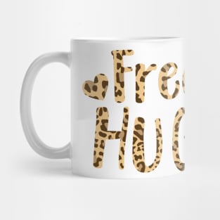 Free Hugs Leopard Print Text Mug